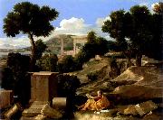 Nicolas Poussin Paysage avec saint Jean a Patmos oil on canvas